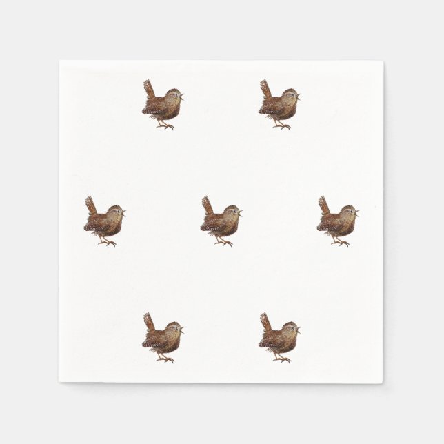 Wren Bird singing loud and beautiful song    Napkin (Front)