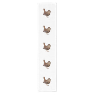 Wren Bird singing loud and beautiful song Short Table Runner
