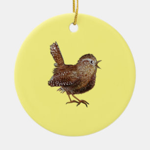 Wren Bird (Troglodytes Troglodytes)   Ceramic Tree Decoration