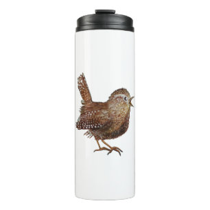 Wren Bird (Troglodytes Troglodytes) Illustration  Thermal Tumbler