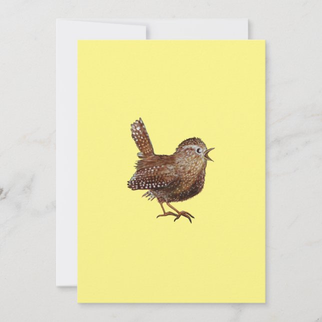 Wren Bird (Troglodytes Troglodytes)  Invitation (Front)