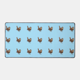 Wren Bird (Troglodytes Troglodytes) Light Pink Desk Mat