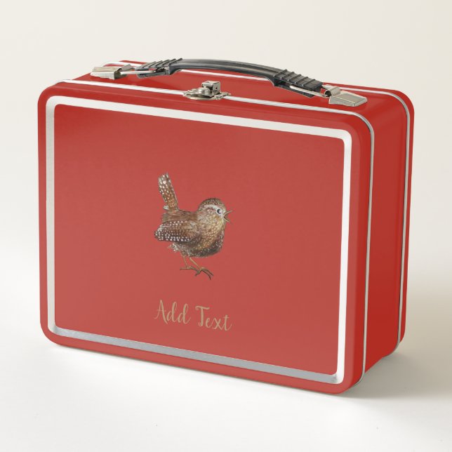 Wren Bird (Troglodytes Troglodytes) Metal Lunch Box (Front)