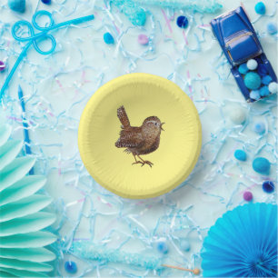 Wren Bird (Troglodytes troglodytes)    Paper Plate