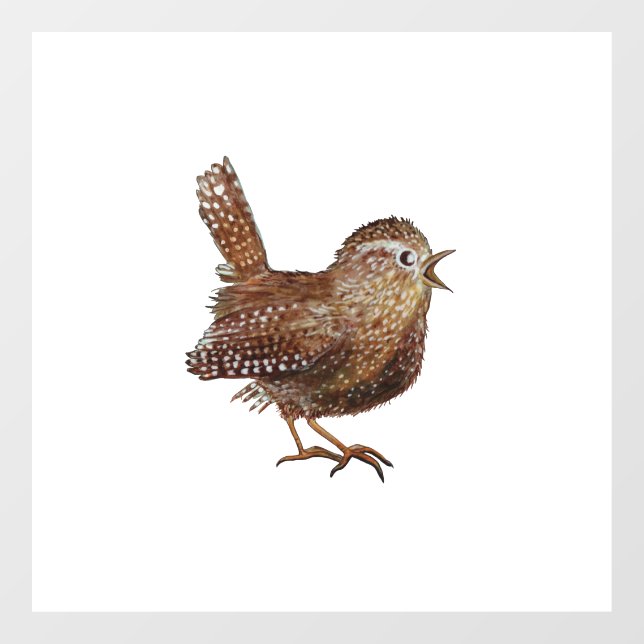 Wren Bird (Troglodytes Troglodytes)  Window Cling (Sheet)