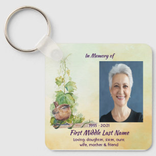  Wren Bird Vineyard Memorial Keepsake Key Ring