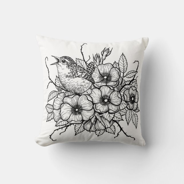 Wren bouquet cushion (Front)