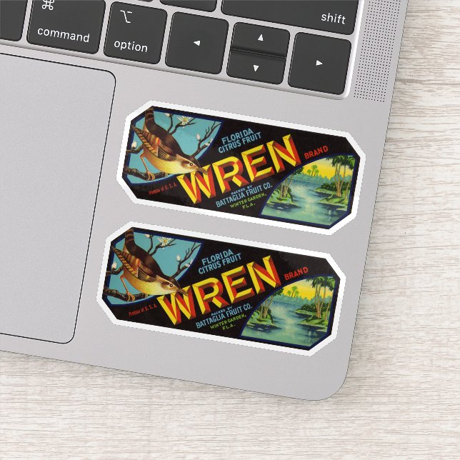 Wren Brand Florida Citrus Fruit Label (Detail)