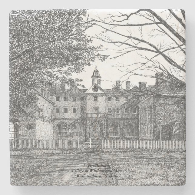 Wren Building Stone Coaster (Front)