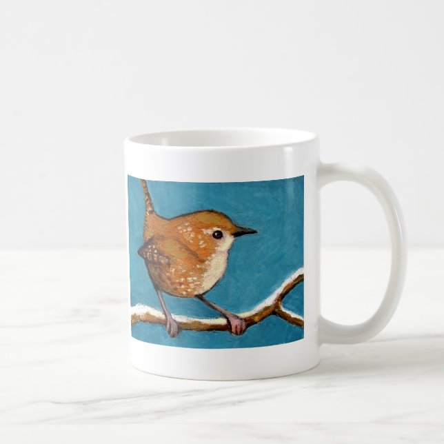 WREN IN OIL PASTEL COFFEE MUG (Right)