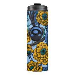 Wren in the roses thermal tumbler