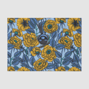 Wren in the roses tissue paper