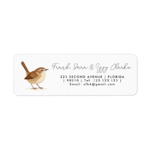 Wren Return Address Labels – Personalized Bird