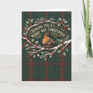 Wren Snowy Branch Merry Wee Christmas Card