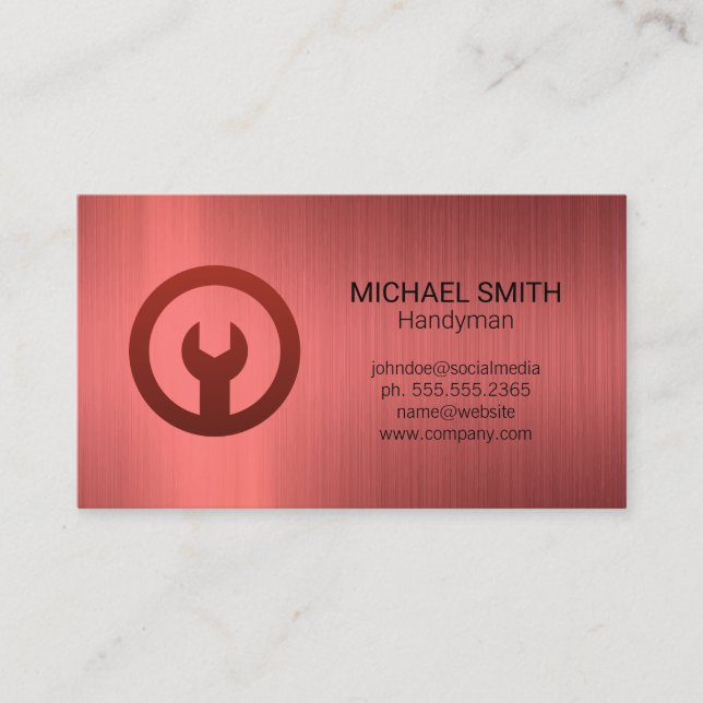 Wrench | Construction | Handyman Business Card (Front)