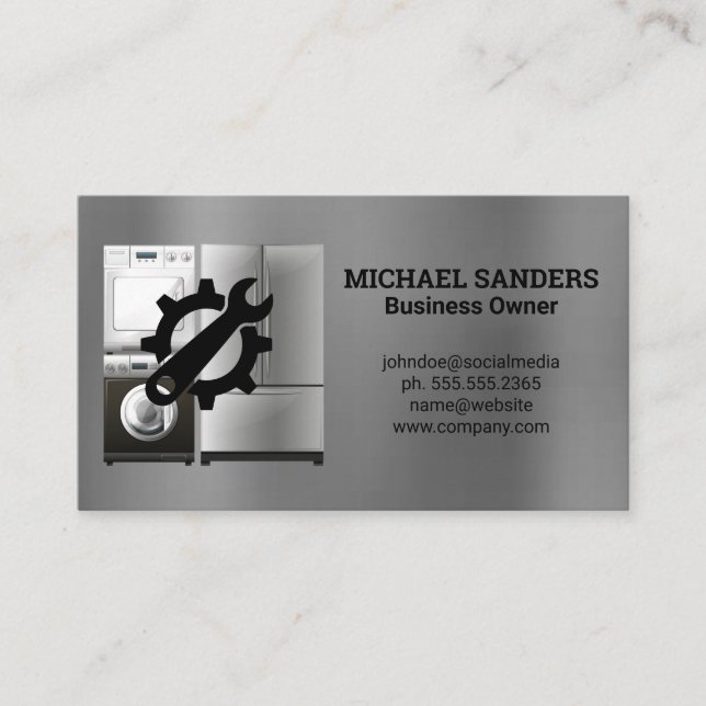 Wrench Gear Logo | Appliances Business Card (Front)