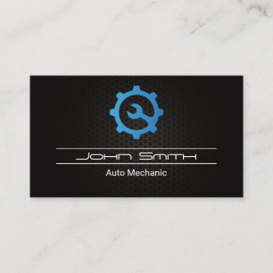 Wrench Gear Logo Carbon Fibre Pattern Business Card