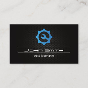 Wrench Gear Logo    Carbon Fibre Pattern Business Card
