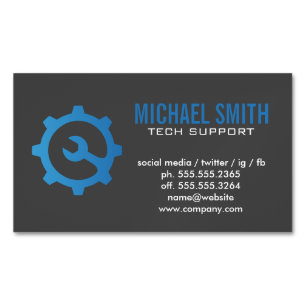 Wrench Gear Logo Magnetic Business Card