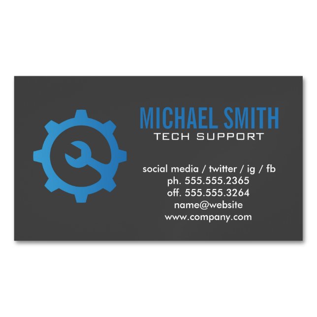 Wrench Gear Logo Magnetic Business Card (Front)