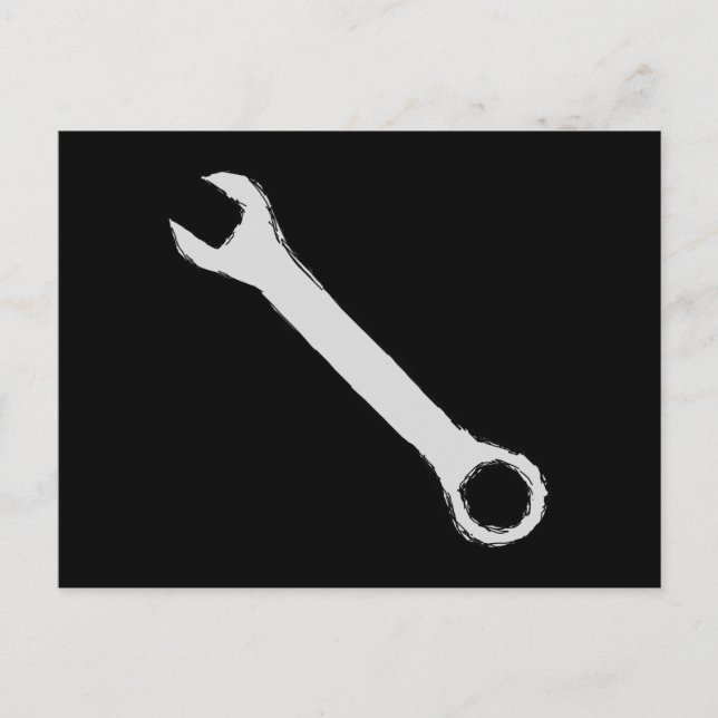 Wrench. Grey and Black. Spanner. Postcard (Front)