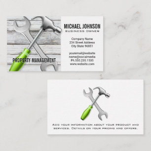 Wrench Hammer   Carpentry Business Card