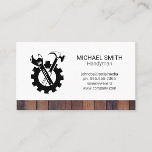 Wrench Hammer Gears Construction Builder Business Card