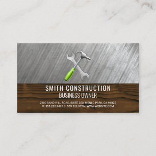 Wrench Hammer Home Repair Blue Collar Business Card