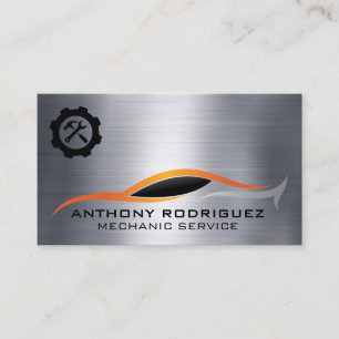 Wrench Hammer Icon   Sports Car Illustration Business Card