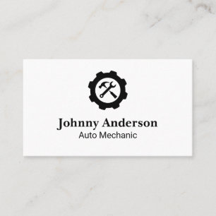 Wrench Hammer Logo   Mechanic Tech Business Card