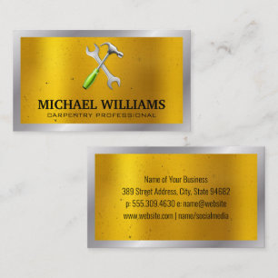 Wrench Hammer   Metallic Business Card