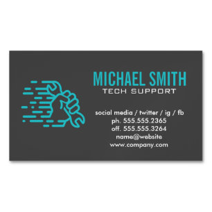 Wrench in Hand Magnetic Business Card
