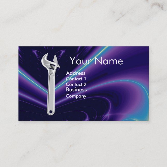 WRENCH METAL MECHANICS,PLUMBERS BUSINESS CARD (Front)