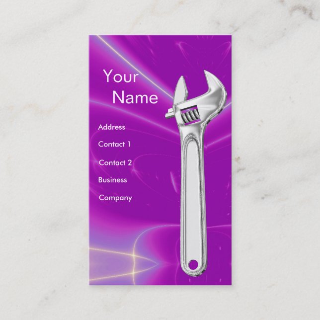 WRENCH METAL MECHANICS,PLUMBERS BUSINESS CARD (Front)