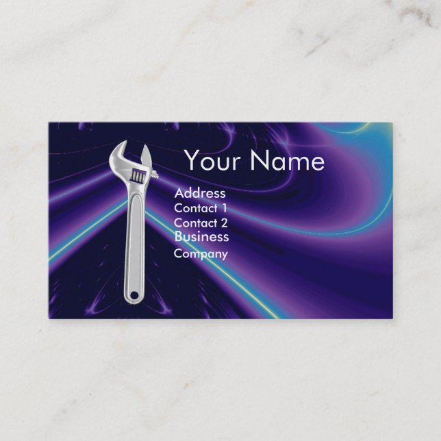 WRENCH METAL MECHANICS,PLUMBERS MONOGRAM BUSINESS CARD (Front)