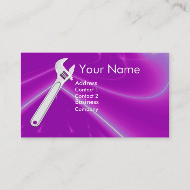 WRENCH METAL MECHANICS,PLUMBERS MONOGRAM BUSINESS CARD (Front)