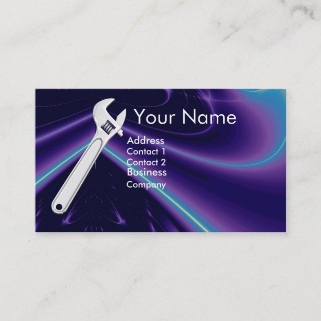 WRENCH METAL MECHANICS,PLUMBERS MONOGRAM BUSINESS CARD (Front)