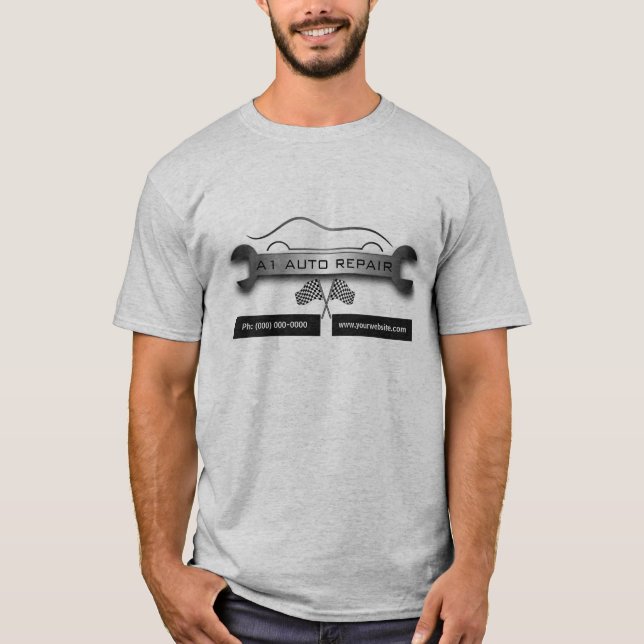 Wrench Mobile Mechanic Auto Repair Men's White Tee (Front)