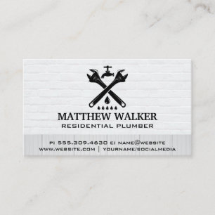 Wrench’s Water Spout Logo   Plumbing Services Business Card