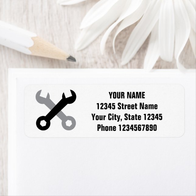 Wrench tool logo return address labels (Insitu)