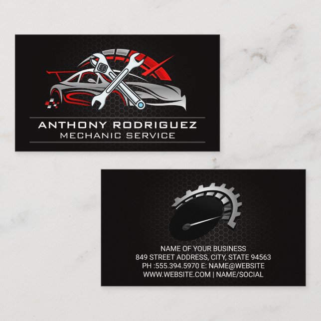 Wrenches | Auto Sports Car Services Business Card (Front/Back)