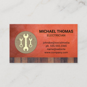 Wrenches   Leather   Wood Trim Business Card