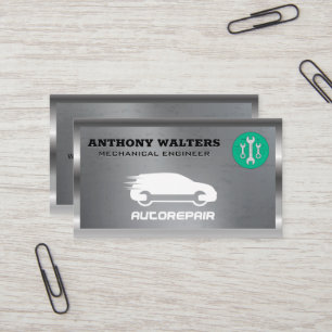 Wrenches   Metallic   Auto Repair Logo Business Card