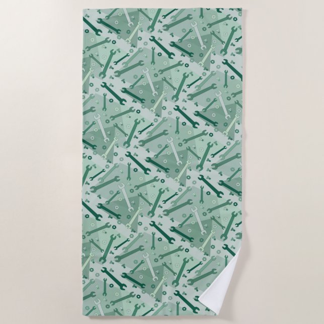 Wrenches, Nuts and Bolts Beach Towel (Front)