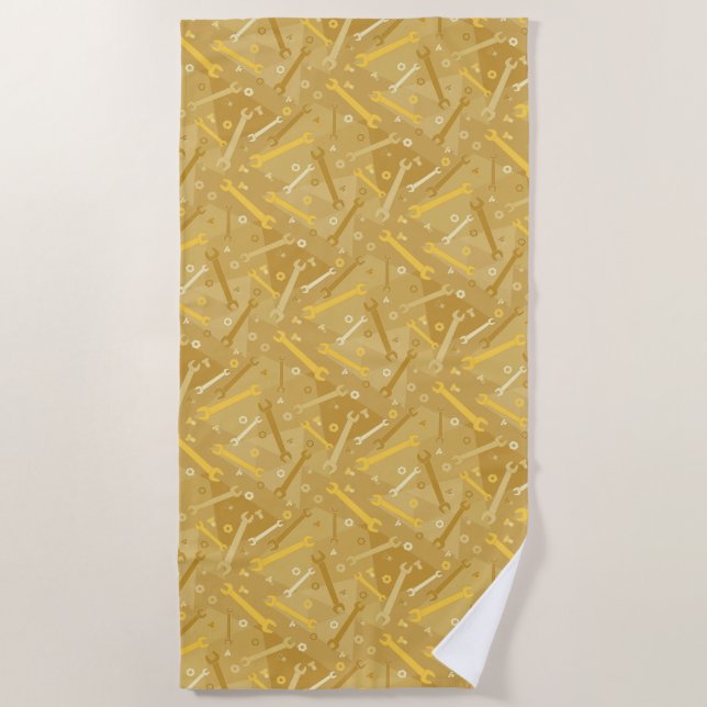 Wrenches, Nuts and Bolts Beach Towel (Front)