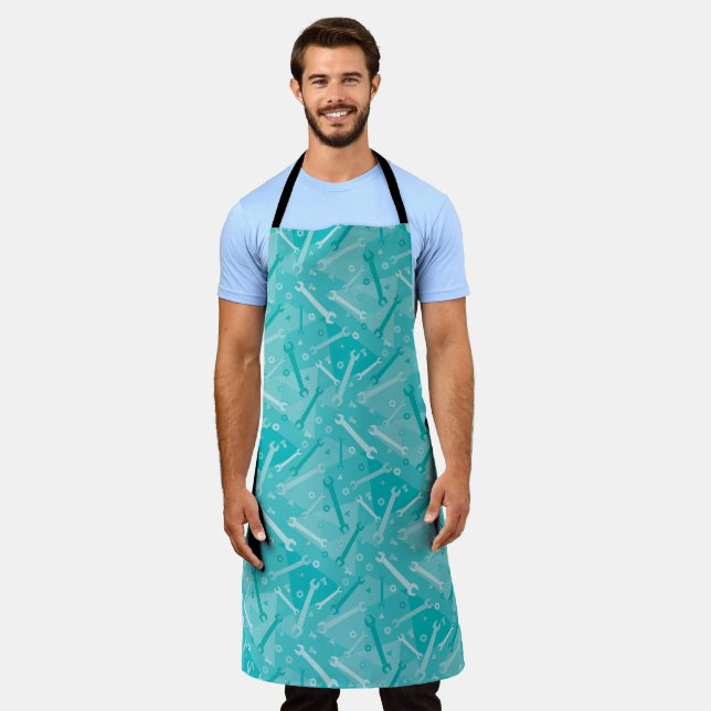 Wrenches, Nuts and Bolts Blue Apron (Worn)
