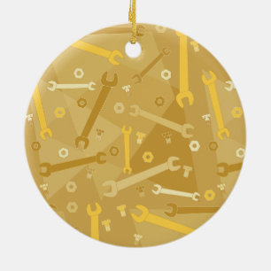 Wrenches, Nuts and Bolts Ceramic Tree Decoration