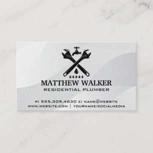 Wrenches Water Spout Plumbing Business Card