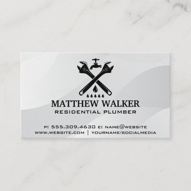 Wrenches | Water Spout | Plumbing Business Card (Front)