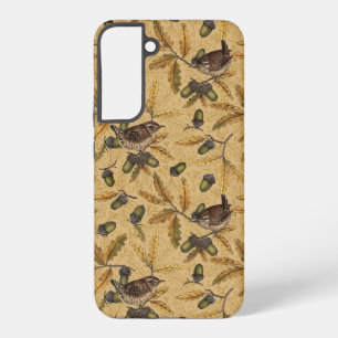 Wrens and acorns on honey samsung galaxy case